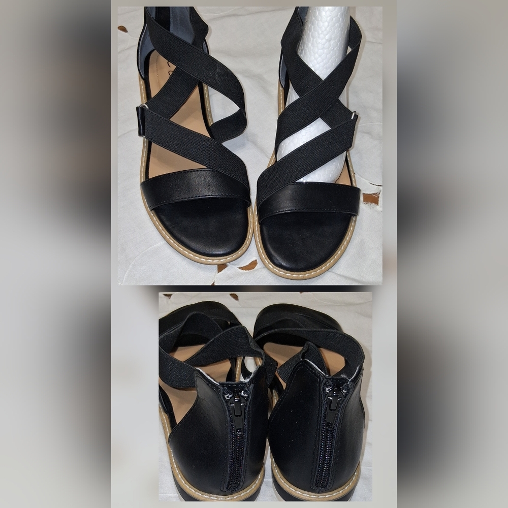 Me Too Black Strappy Sandals